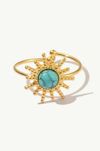 Natural Stone Sun Shape Open Ring - Update AvenueRingTrendsi100100620472640100100620472640Natural Stone Sun Shape Open RingGold/Blue