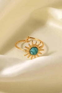 Natural Stone Sun Shape Open Ring - Update AvenueRingTrendsi100100620472640100100620472640Natural Stone Sun Shape Open RingGold/Blue