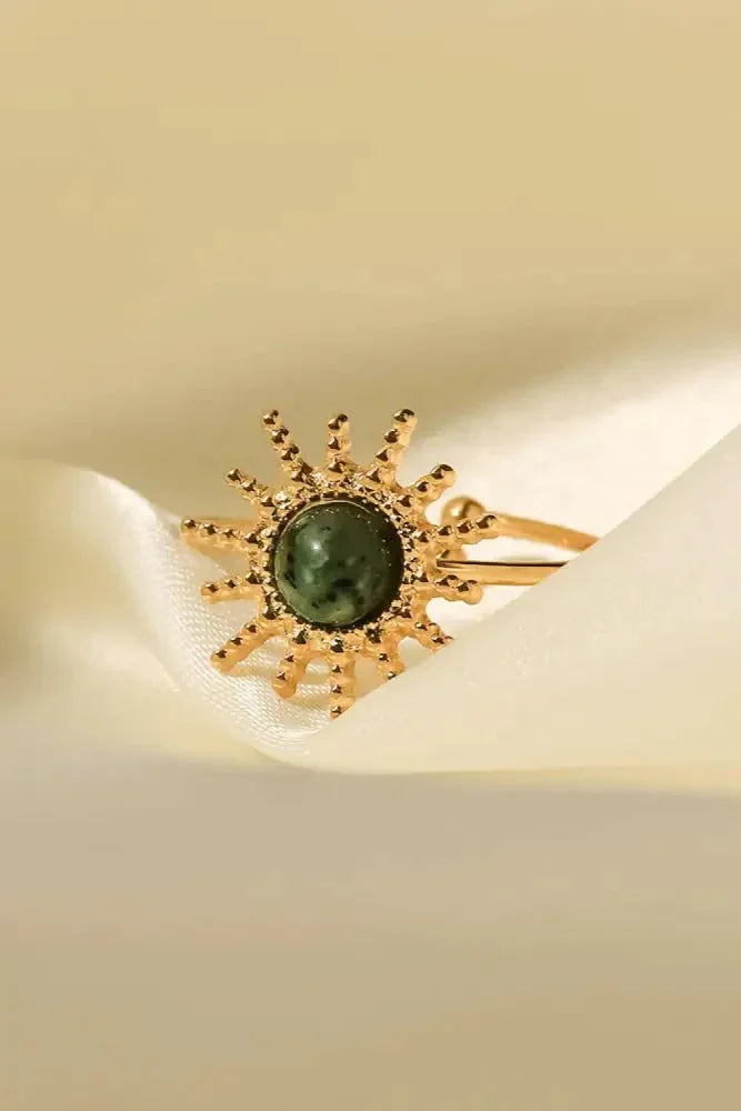 Natural Stone Sun Shape Open Ring - Update AvenueRingTrendsi100100620473368100100620473368Natural Stone Sun Shape Open RingGold/Sage
