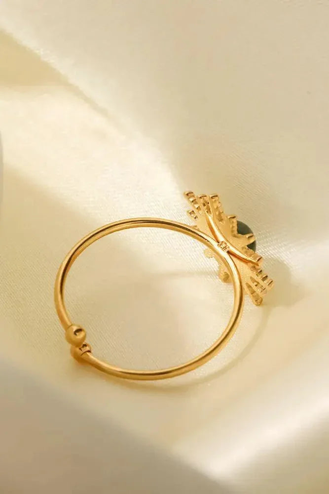 Natural Stone Sun Shape Open Ring - Update AvenueRingTrendsi100100620473368100100620473368Natural Stone Sun Shape Open RingGold/Sage