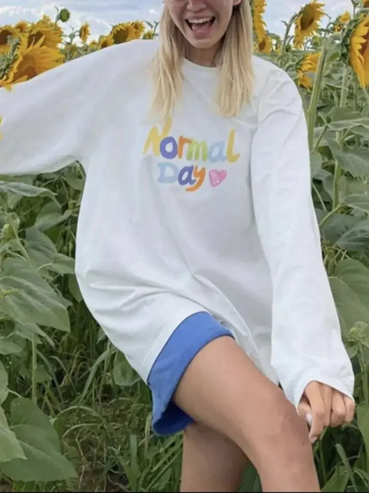 Normal Day Long Sleeve T-Shirt - Update AvenueT-ShirtsTrendsi10010043497594610010043497594654b95e78 - d361 - 4556 - 9b89 - 7022a056d560 - Max - OriginWhite