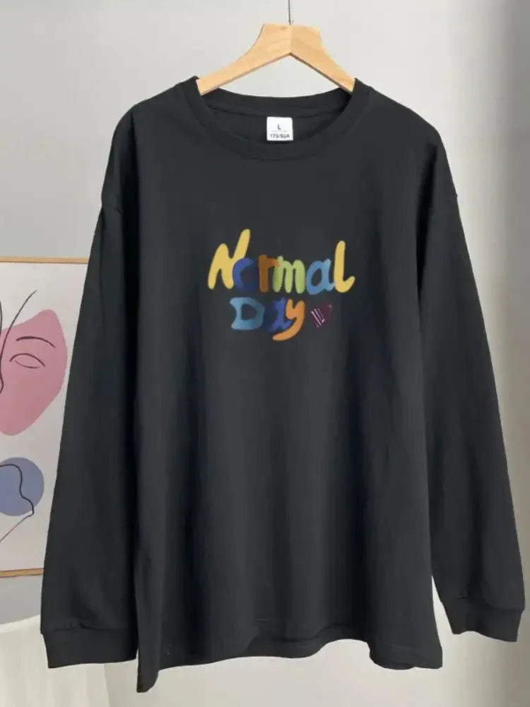 Normal Day Long Sleeve T-Shirt - Update AvenueT-ShirtsTrendsi1001004349779571001004349779578db566a4 - b345 - 4d8b - a744 - 3342e862b3fe - Max - OriginBlack