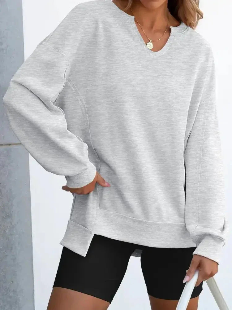 Notched Long Sleeve Oversized Sweatshirt - Update AvenueDaily EssentialsTrendsi100100440872629100100440872629c0e8834f6f3c4ec5bda8948948eb8a09 - Max - OriginLight Gray