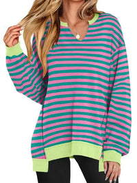 Notched Long Sleeve Oversized Sweatshirt - Update AvenueDaily EssentialsTrendsi100100440877471100100440877471f1f53315 - e625 - 4fe5 - 84ac - 54eb824a55a5 - Max - OriginRose Stripes
