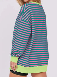 Notched Long Sleeve Oversized Sweatshirt - Update AvenueDaily EssentialsTrendsi1001004408774711001004408774718478709f - 407b - 42c2 - 895e - aac7c7c20756 - Max - OriginRose Stripes