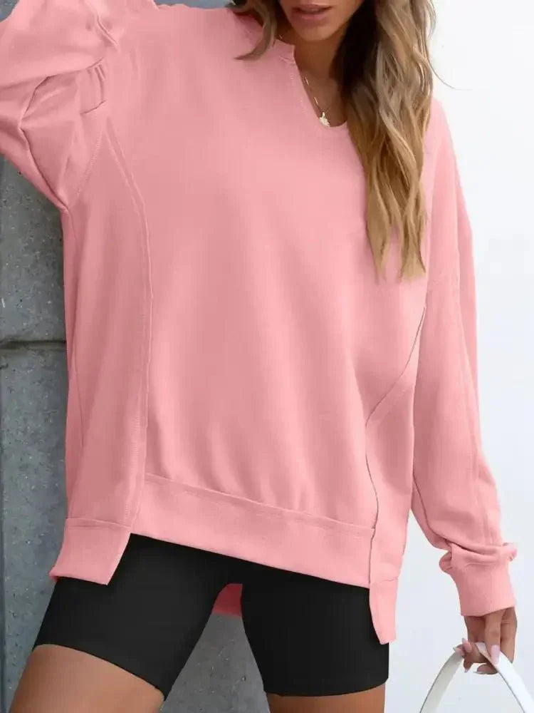 Notched Long Sleeve Oversized Sweatshirt - Update AvenueDaily EssentialsTrendsi100100440877644100100440877644df53a318 - 56ac - 421e - 84bd - 20d00d17c1dc - Max - OriginPink