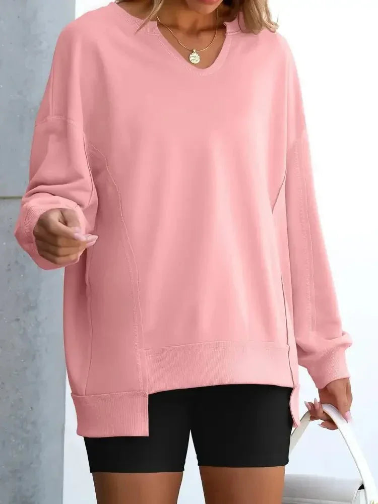 Notched Long Sleeve Oversized Sweatshirt - Update AvenueDaily EssentialsTrendsi100100440877644100100440877644686faad30be84c5bb0916b062c2174b4 - Max - OriginPink