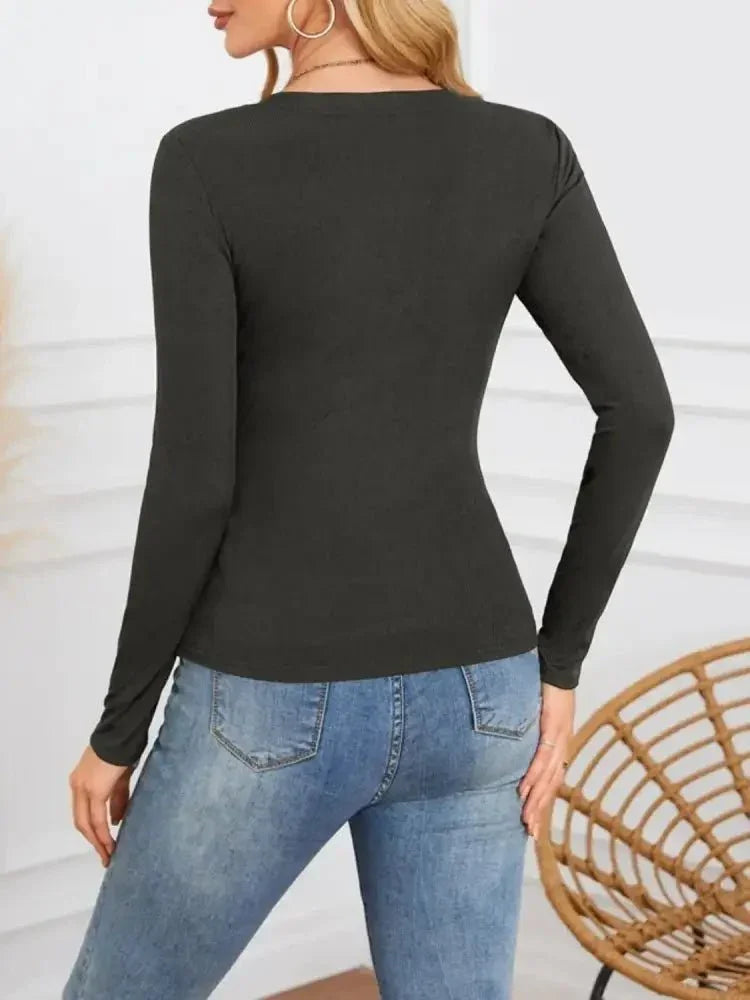 Notched Long Sleeve T-Shirt - Update AvenueT-ShirtsTrendsi10010083962119110010083962119156458c69 - 1e82 - 4255 - 90dd - fe9c7e17dd56 - Max - OriginBlack