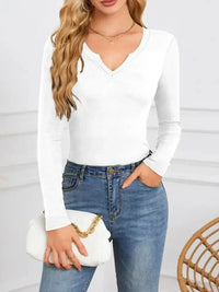 Notched Long Sleeve T-Shirt - Update AvenueT-ShirtsTrendsi1001008396216441001008396216445752d0f2 - c373 - 43d9 - 8564 - 3a350d66c055 - Max - OriginWhite