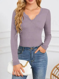 Notched Long Sleeve T-Shirt - Update AvenueT-ShirtsTrendsi100100839622124100100839622124302fb18e - 7193 - 4d10 - beb5 - 4491bd2d501d - Max - OriginLilac