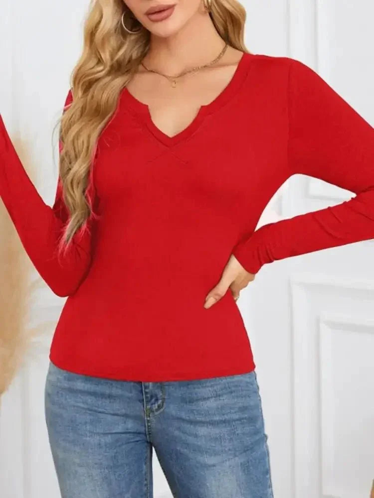 Notched Long Sleeve T-Shirt - Update AvenueT-ShirtsTrendsi100100839626287100100839626287b7a07caf - a349 - 4b30 - aaa5 - efe67d263a73 - Max - OriginDeep Red