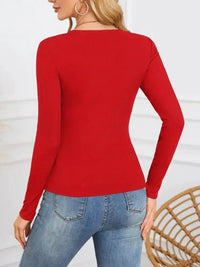 Notched Long Sleeve T-Shirt - Update AvenueT-ShirtsTrendsi100100839626287100100839626287241447dd - b216 - 4144 - 96f3 - 1acf54da4c1b - Max - OriginDeep Red