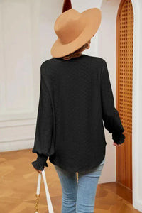 Notched Neck Flounce Sleeve Blouse - Update AvenueTrendsi1001012076138961001012076138967ef6628fbce943f5910d2ff8e64fa50c - MaxBlack