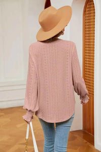 Notched Neck Flounce Sleeve Blouse - Update AvenueTrendsi1001012076170281001012076170281aaeafa6b8ee452b8de1a1c789ee6ac7 - MaxLight Mauve