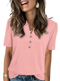 Notched Short Sleeve T-Shirt - Update AvenueT-ShirtsTrendsi1001001114116791001001114116795e6c799b - 67fc - 4d97 - 8745 - c31ffa2f651e - Max - OriginBlush Pink