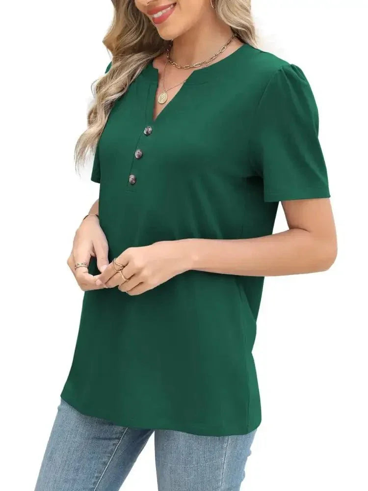 Notched Short Sleeve T-Shirt - Update AvenueT-ShirtsTrendsi100100111416665100100111416665f9dec3e5 - 5de6 - 4d77 - a5a9 - 390640cb8f6e - Max - OriginDark Green