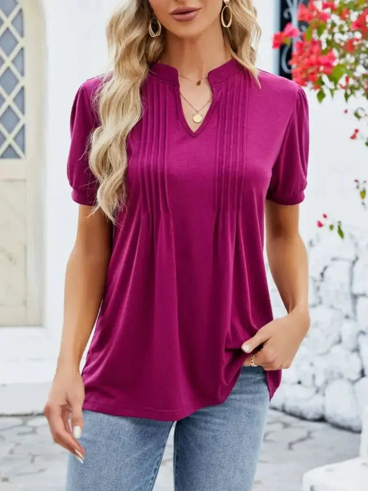 Notched Short Sleeve T-Shirt - Update AvenueT-ShirtsTrendsi10010066354033710010066354033761b7efe1 - 5c4f - 4304 - a9db - 1c47967c5300 - Max - OriginWine Red