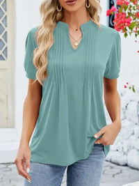 Notched Short Sleeve T-Shirt - Update AvenueT-ShirtsTrendsi1001006635409261001006635409263e00a029 - 0f33 - 4e03 - bbd6 - 101afb199028 - Max - OriginBean Green