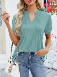Notched Short Sleeve T-Shirt - Update AvenueT-ShirtsTrendsi100100663540926100100663540926018831f0 - b57f - 46cb - b93b - 95087872998d - Max - OriginBean Green