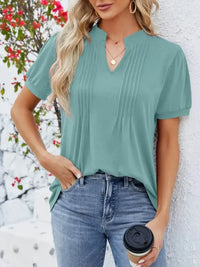Notched Short Sleeve T-Shirt - Update AvenueT-ShirtsTrendsi100100663540926100100663540926ec45557f - 4ff3 - 4e4f - 8c63 - 459b52fb5d6e - Max - OriginBean Green