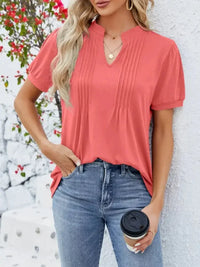 Notched Short Sleeve T-Shirt - Update AvenueT-ShirtsTrendsi100100663544687100100663544687a2f09da7 - 3ec0 - 4e02 - 9b57 - 0f9be8ae87df - Max - OriginOrange Red