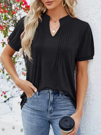 Notched Short Sleeve T-Shirt - Update AvenueT-ShirtsTrendsi10010066354481310010066354481399751b19 - 893f - 4b0f - 8c22 - bddd39f5f7bd - Max - OriginBlack