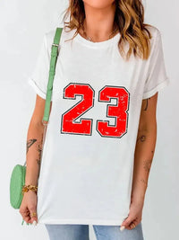 Number 23 Round Neck Casual T Shirt - Update AvenueT-ShirtsTrendsi1001002641634401001002641634406ba16e70c6e14cc3a3f576fc613edc6c - Max - OriginWhite