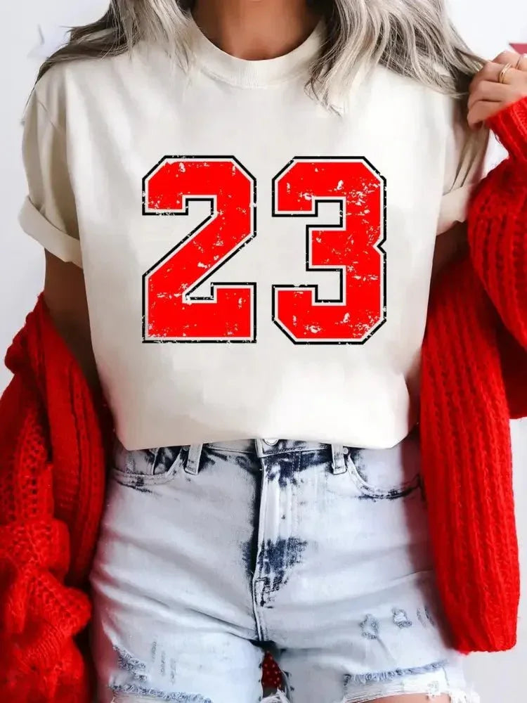 Number 23 Round Neck Casual T Shirt - Update AvenueT-ShirtsTrendsi100100264163440100100264163440b28277237b7f4474ace16fa8eed677c9 - Max - OriginWhite