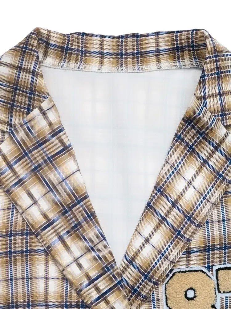 Number 87 Plaid Long Sleeve Blazer - Update AvenueTrendsi1001002492548141001002492548147fc87ee507f04fd78ff9dc594d0f4d17 - Max - OriginCoffee Brown