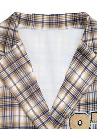 Number 87 Plaid Long Sleeve Blazer - Update AvenueTrendsi1001002492548141001002492548147fc87ee507f04fd78ff9dc594d0f4d17 - Max - OriginCoffee Brown