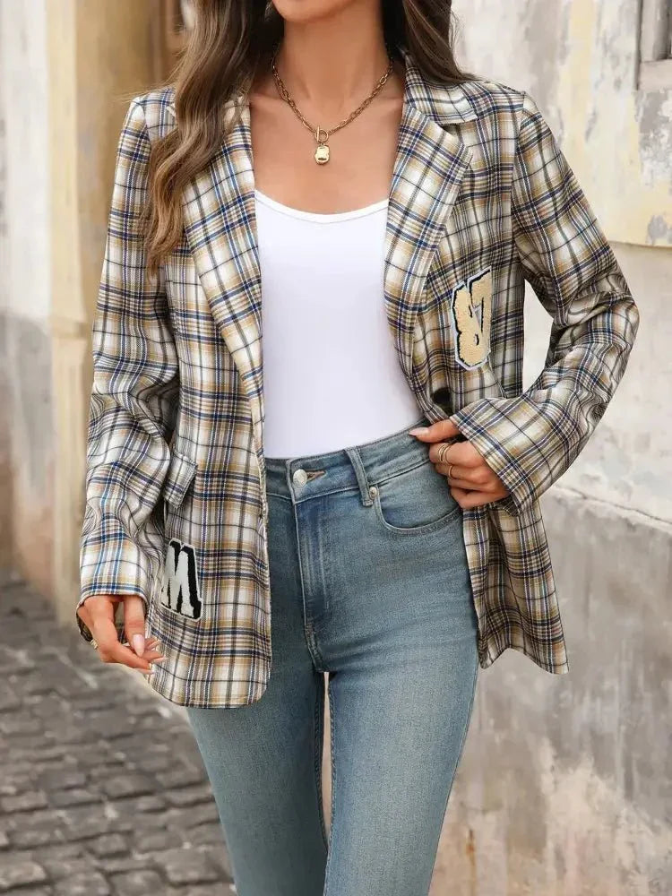Number 87 Plaid Long Sleeve Blazer - Update AvenueTrendsi100100249254814100100249254814a8ebe07d646f41289478581df40bf868 - Max - OriginCoffee Brown