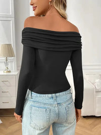 Off - Shoulder Long Sleeve Fitted T-Shirt - Update AvenueT-ShirtsTrendsi100100144857318100100144857318c02a2557 - 943b - 447a - 895e - 05bdfd71ad3a - Max - OriginBlack