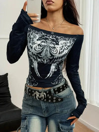 Off - Shoulder Long Sleeve T-Shirt - Update AvenueT-ShirtsTrendsi10010075948719610010075948719657b77b09b7fa4a10a67e64048da0eee6 - Max - OriginBlack