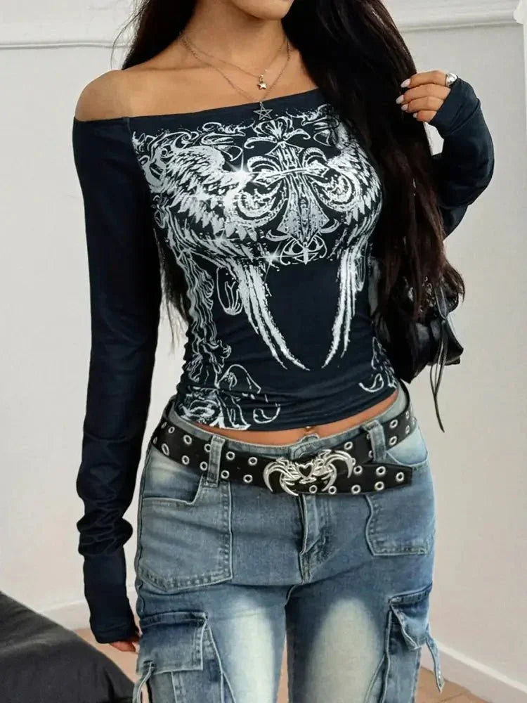 Off - Shoulder Long Sleeve T-Shirt - Update AvenueT-ShirtsTrendsi1001007594871961001007594871967abf233eabbe49e69be2781c44b5377b - Max - OriginBlack