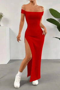 Off Shoulder Slit Maxi Dress - Update AvenueFestival VibesTrendsi100100661461062100100661461062bf414b04 - 14b6 - 4826 - ad34 - 0d047a58acc0 - MaxDeep Red