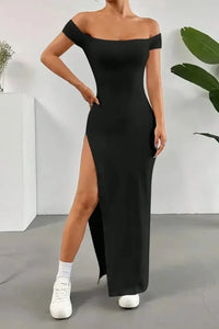 Off Shoulder Slit Maxi Dress - Update AvenueFestival VibesTrendsi1001006614682091001006614682094a40a49f - 36bf - 41d0 - be8f - c184d896d392 - MaxBlack