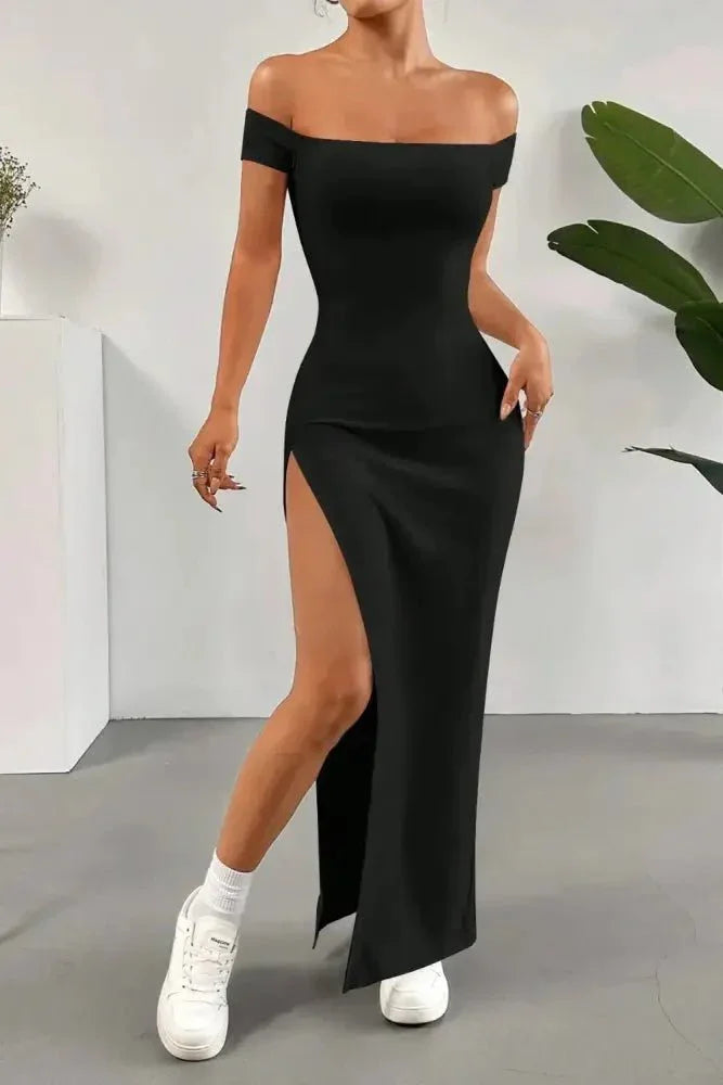 Off Shoulder Slit Maxi Dress - Update AvenueFestival VibesTrendsi100100661468209100100661468209671b17ac - c2c1 - 4658 - 9a78 - 48a1d52cdd8a - MaxBlack