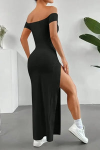 Off Shoulder Slit Maxi Dress - Update AvenueFestival VibesTrendsi100100661468209100100661468209746b18af - fe29 - 487f - ab8d - 14c657c96fb4 - MaxBlack