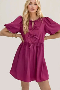 Oh Bow Ruched Puff Sleeve Mini Dress - Update AvenueTrendsi100100547661084100100547661084b080c335 - 6ee9 - 4d0e - ba2d - 93a12e18460f - MaxCerise