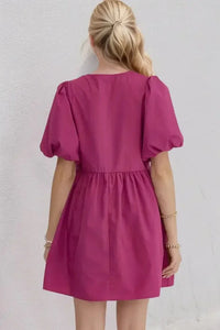 Oh Bow Ruched Puff Sleeve Mini Dress - Update AvenueTrendsi10010054766108410010054766108414b03c66 - 38a8 - 4231 - 835c - 56a1441b3c2f - MaxCerise