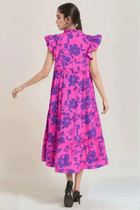 Oh Full Size Ruffled Printed Notched Cap Sleeve Midi Dress - Update AvenueVacation StyleTrendsi1001000721914921001000721914920906db22 - 696e - 4f80 - b761 - e29e3f6adcc9 - MaxRed - Violet