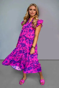 Oh Full Size Ruffled Printed Notched Cap Sleeve Midi Dress - Update AvenueVacation StyleTrendsi1001000721914921001000721914922a3213b5 - 1f27 - 40f7 - 9e26 - c1e3594ff582 - MaxRed - Violet
