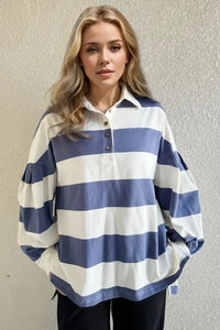 Oh Pima Cotton Wash Wide Striped Collared Neck Long Sleeve Top - Update AvenueTrendsi1001009078917911001009078917919087d661 - ed15 - 44ae - aa04 - 01cc94c5a94a - MaxDusty Blue