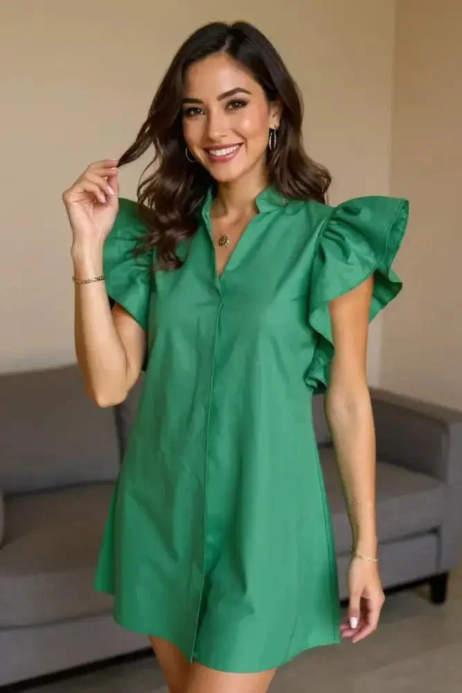 Oh Ruched Johnny Collar Cap Sleeve Mini Dress - Update AvenueTrendsi10010083693467310010083693467323b2e15c - 6d81 - 425b - a707 - 5e2a05bdc032 - MaxGreen