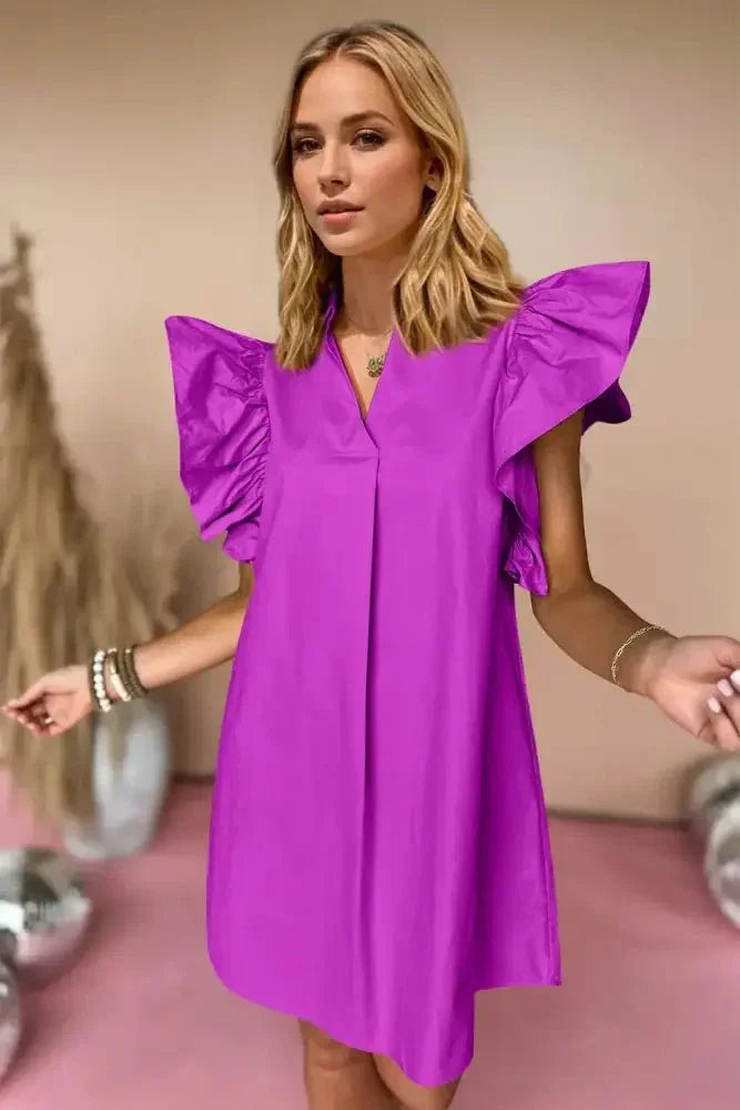 Oh Ruched Johnny Collar Cap Sleeve Mini Dress - Update AvenueTrendsi100100836935103100100836935103a16c28b6 - 8e35 - 469f - 8555 - 8317bd4eb4fd - MaxVivid Violet