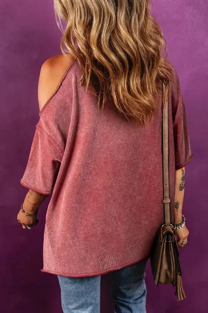 One Shoulder Half Sleeve Oversized Tunic T Shirt - Update AvenueTrendsi100100949397276100100949397276287d0503 - 3bc8 - 4815 - 8676 - 46ac076366f6 - Max - OriginDusty Pink