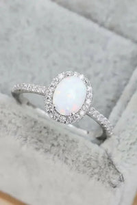 Opal 925 Sterling Silver Halo Ring - Update AvenueRingTrendsi100100064723471100100064723471Opal 925 Sterling Silver Halo RingSilver
