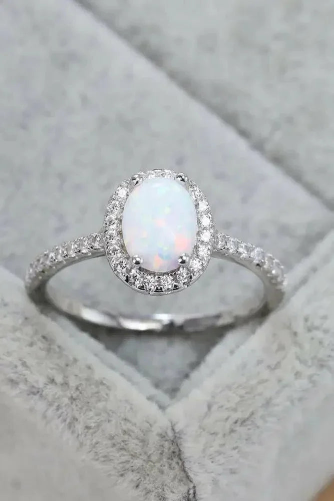 Opal 925 Sterling Silver Halo Ring - Update AvenueRingTrendsi100100064723471100100064723471Opal 925 Sterling Silver Halo RingSilver