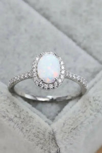 Opal 925 Sterling Silver Halo Ring - Update AvenueRingTrendsi100100064723471100100064723471Opal 925 Sterling Silver Halo RingSilver