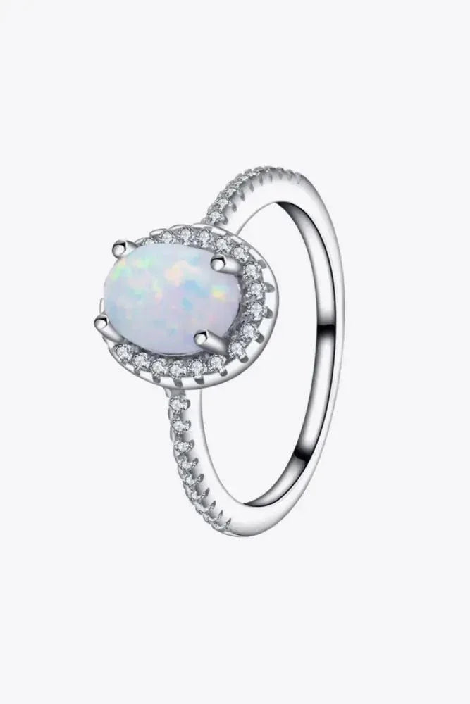 Opal 925 Sterling Silver Halo Ring - Update AvenueRingTrendsi100100064723471100100064723471Opal 925 Sterling Silver Halo RingSilver